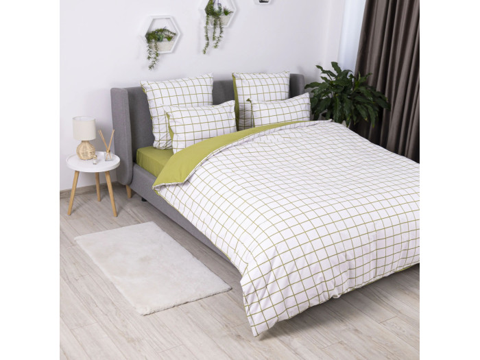 Комплект постільної білизни TEP Olive Check 70x70 полуторна