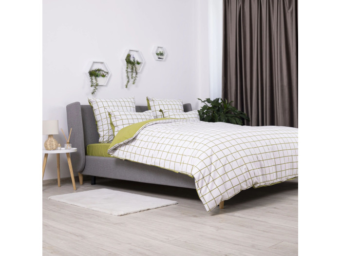 Комплект постільної білизни TEP Olive Check 70x70 полуторна