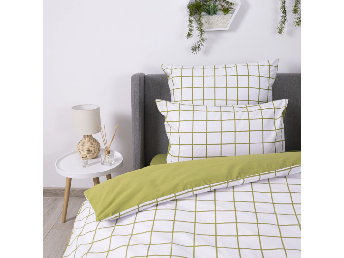 Комплект постільної білизни TEP Olive Check 70x70 полуторна