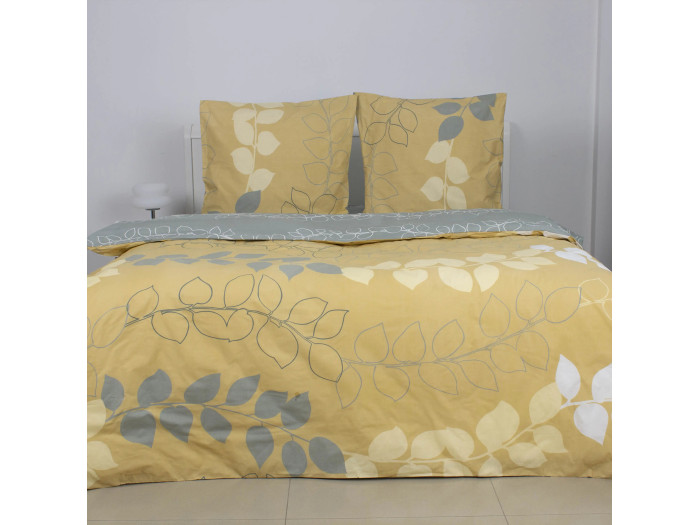 Комплект постільної білизни TEP Soft dreams Grey Leaf полуторна