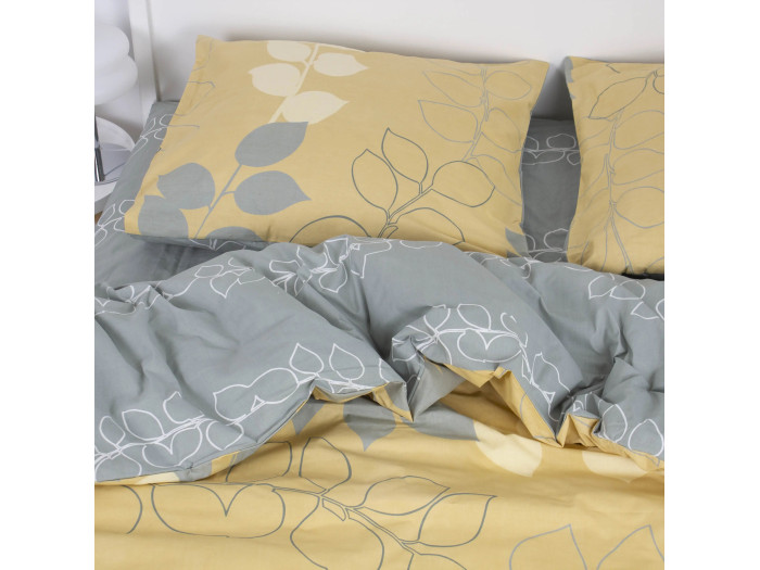 Комплект постільної білизни TEP Soft dreams Grey Leaf євро