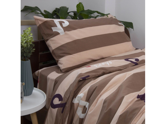 Постільна білизна TEP Soft dreams Line Brown 50x70 підліткова