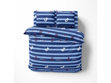 Постільна білизна TEP Soft dreams Line Blue 70x70 євро