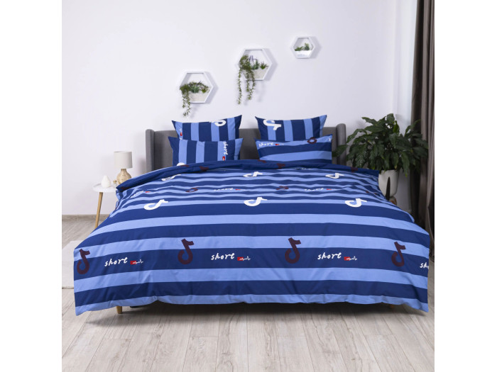 Постільна білизна TEP Soft dreams Line Blue 70x70 євро