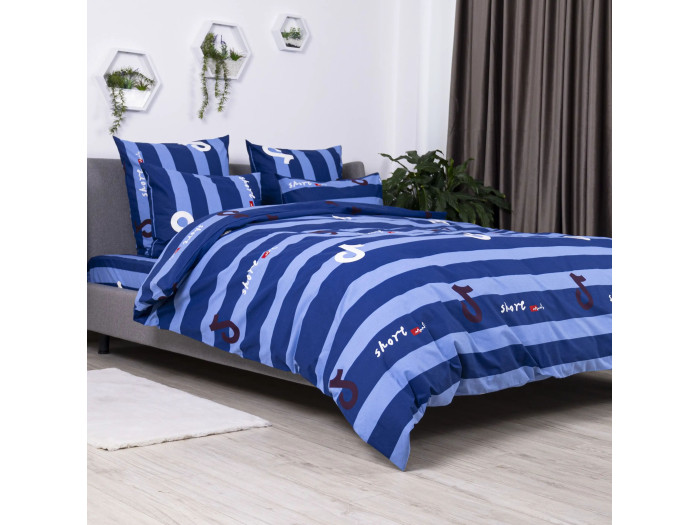 Постільна білизна TEP Soft dreams Line Blue 70x70 євро