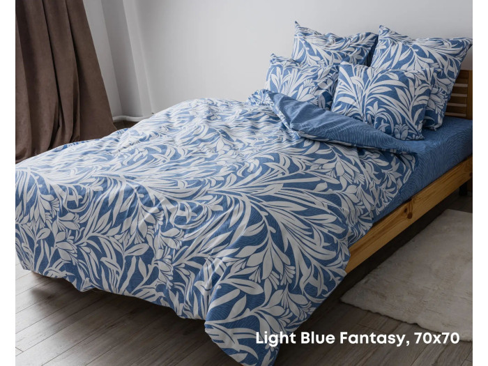 Постільна білизна TEP Soft dreams Light Blue Fantasy 70x70 двуспальное