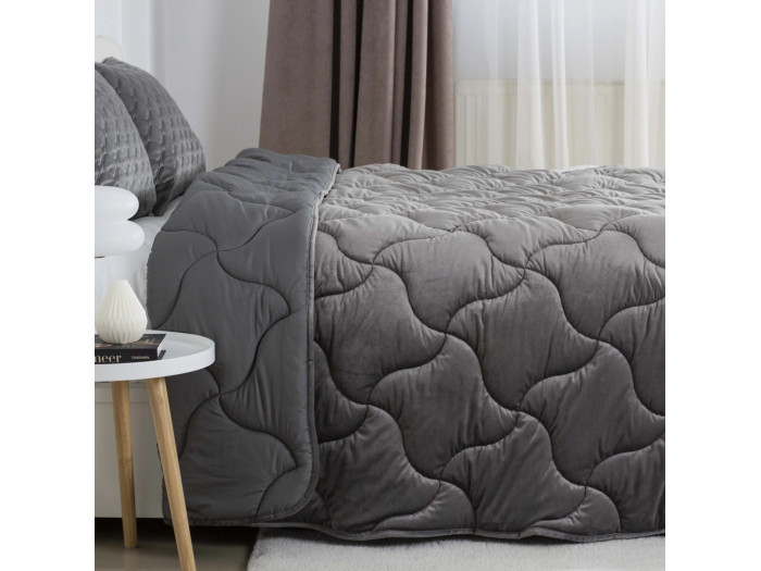 Ковдра TEP VELOUR Темно - сіра 180x210