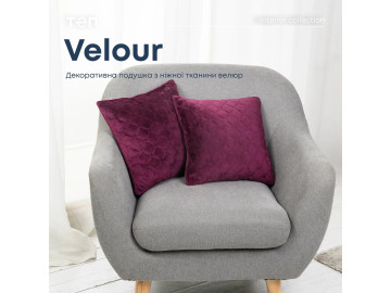 Подушка декоративна TEP VELOUR Бордова 40x40