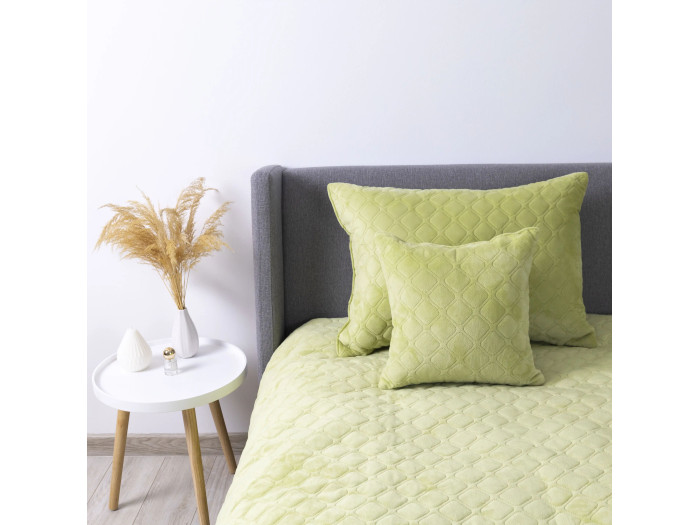 Покрывало TEP VELOUR Салатовое/Ромб круглый 240x260