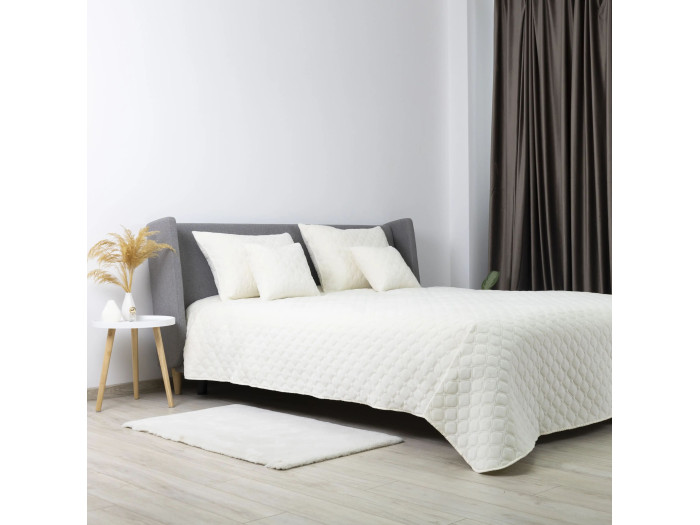 Покрывало TEP VELOUR Молочное/Ромб круглый 150x210