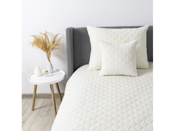 Покрывало TEP VELOUR Молочное/Ромб круглый 150x210