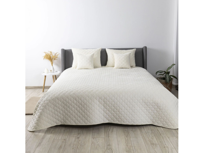 Покрывало TEP VELOUR Молочное/Ромб круглый 240x260