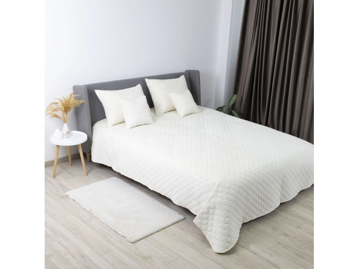 Покрывало TEP VELOUR Молочное/Ромб круглый 240x260