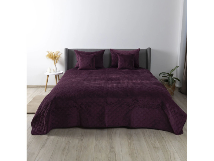 Покрывало TEP VELOUR Бордо/Ромб круглый 150x210