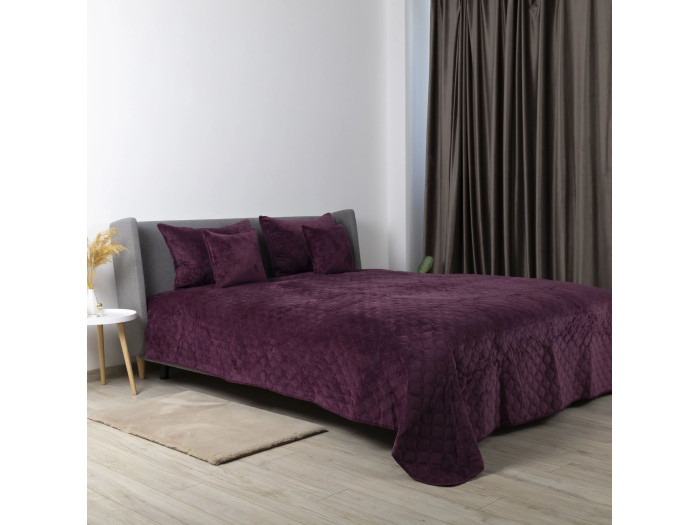 Покрывало TEP VELOUR Бордо/Ромб круглый 150x210