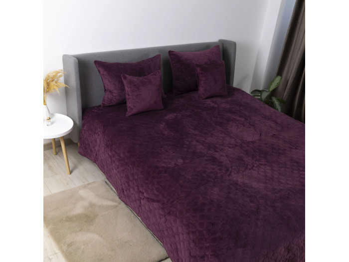Покрывало TEP VELOUR Бордо/Ромб круглый 180x240