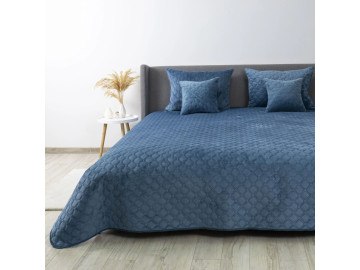 Покривало TEP VELOUR Cиній/Ромб круглий 220x240