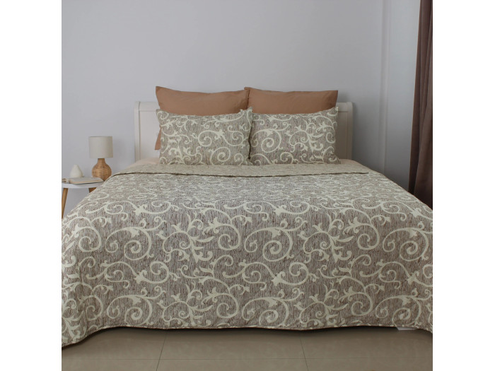 Покрывало TEP ELEGANT COTTON 2 наволочки 50*70 см Beige and White 220x240