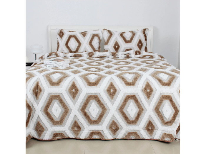 Покрывало TEP Boho бежевый ромб 220x240