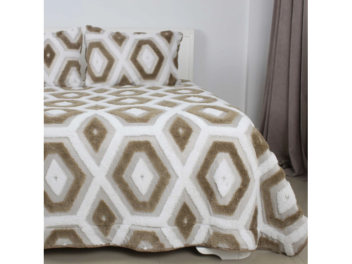 Покрывало TEP Boho бежевый ромб 220x240