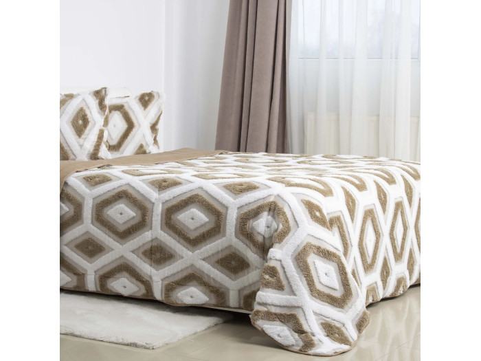 Покрывало TEP Boho бежевый ромб 220x240