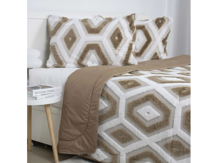 Покрывало TEP Boho бежевый ромб 220x240