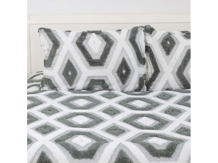 Покрывало TEP Boho серый ромб 220x240