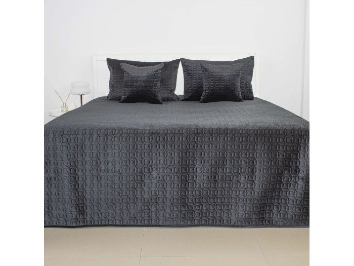 Покрывало ТTEP VELOUR Черный/Мозаика 220x240