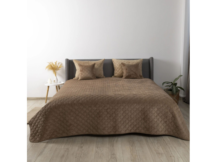 Покривало TEP VELOUR Капучино/Ромб круглий 150x210