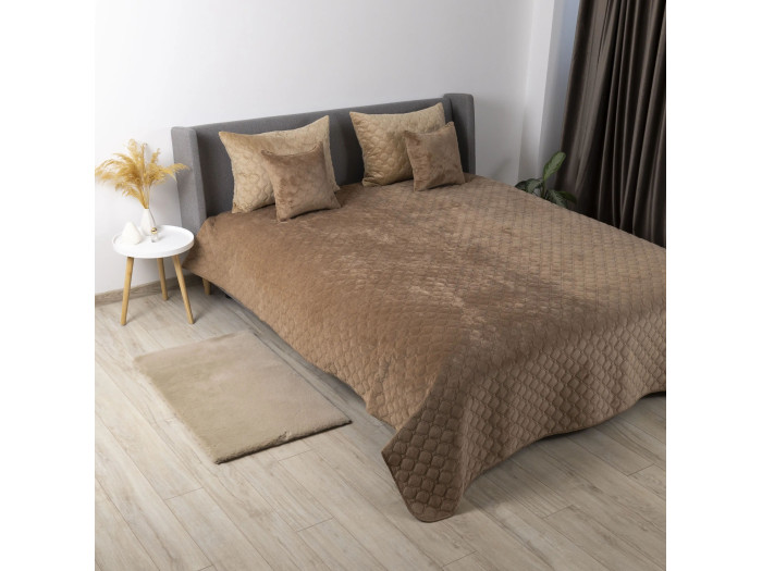 Покривало TEP VELOUR Капучино/Ромб круглий 240x260
