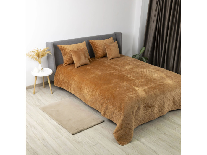 Покрывало TEP VELOUR Кофейное/Ромб круглый 180x240