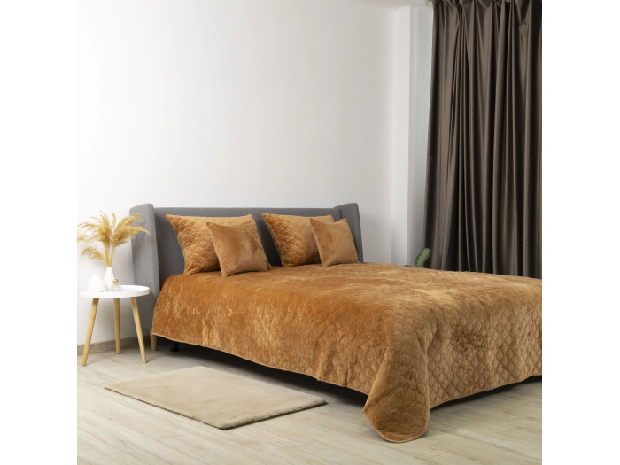 Покрывало TEP VELOUR Кофейное/Ромб круглый 180x240