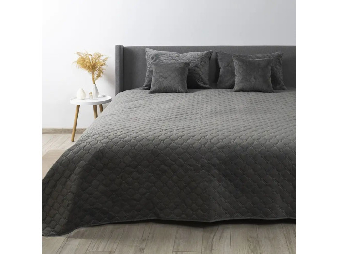 Покрывало TEP VELOUR Серое/Ромб круглый 180x240