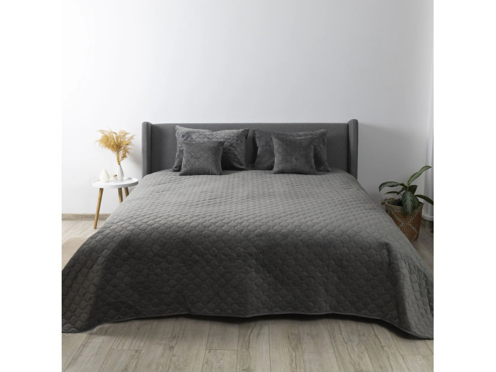 Покрывало TEP VELOUR Серое/Ромб круглый 180x240
