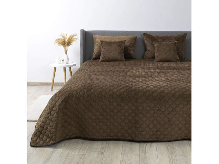 Покрывало TEP VELOUR Коричневое/Ромб круглый 150x210