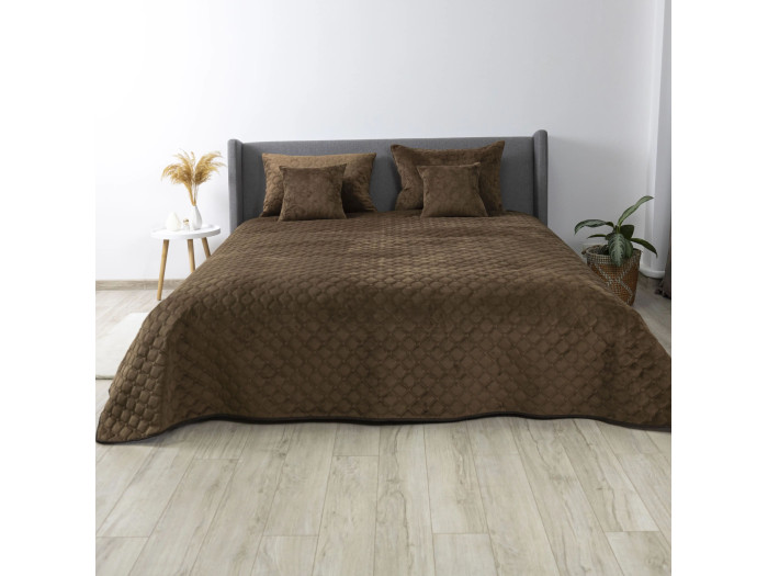Покрывало TEP VELOUR Коричневое/Ромб круглый 150x210