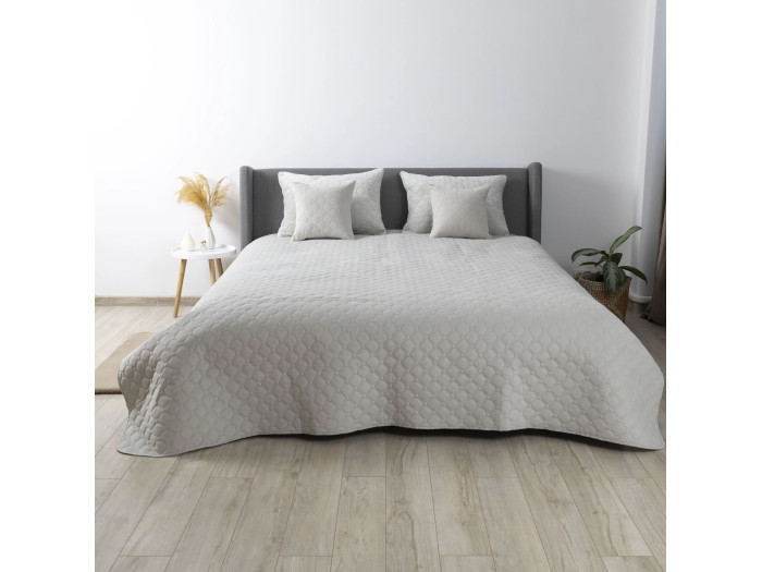 Покрывало TEP VELOUR Светло-серое/Ромб круглый 240x260