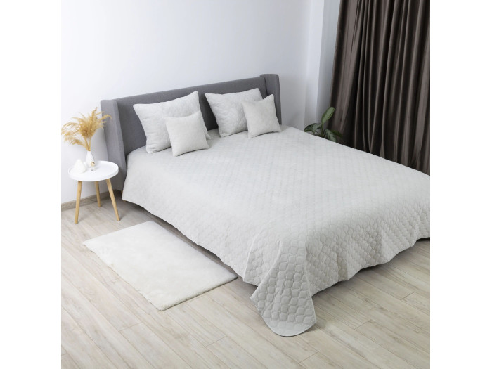 Покрывало TEP VELOUR Светло-серое/Ромб круглый 240x260