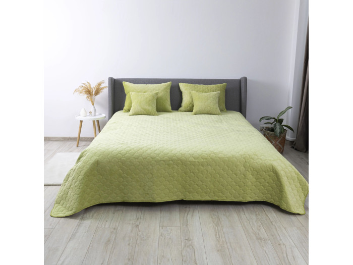 Покрывало TEP VELOUR Салатовое/Ромб круглый 150x210