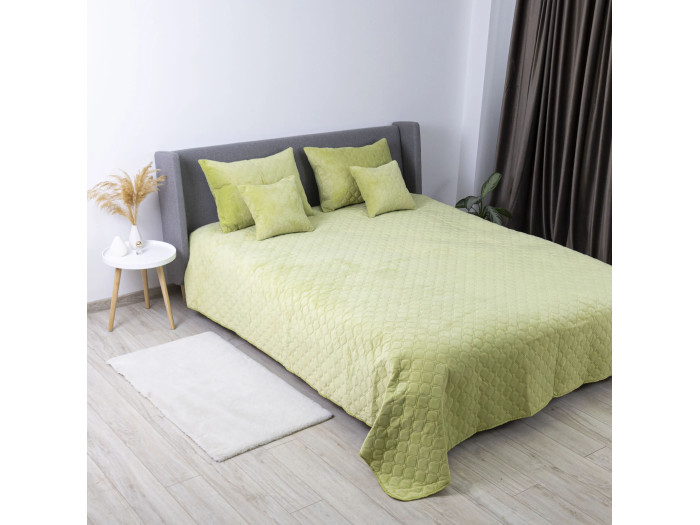 Покрывало TEP VELOUR Салатовое/Ромб круглый 150x210
