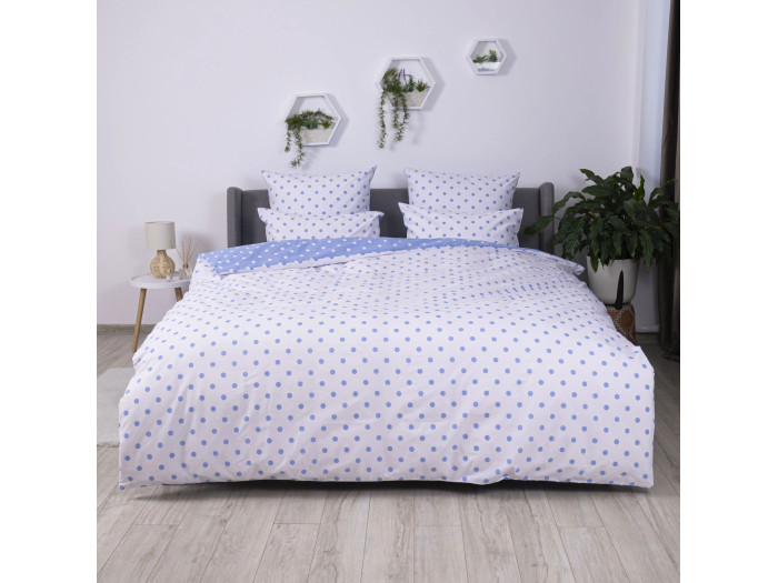 Комплект постільної білизни TEP Light Blue Dots 70x70 полуторна