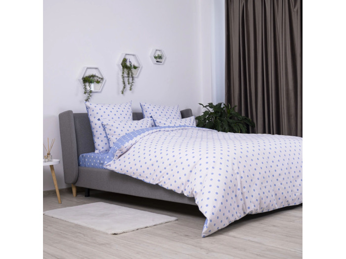 Комплект постільної білизни TEP Light Blue Dots 70x70 полуторна