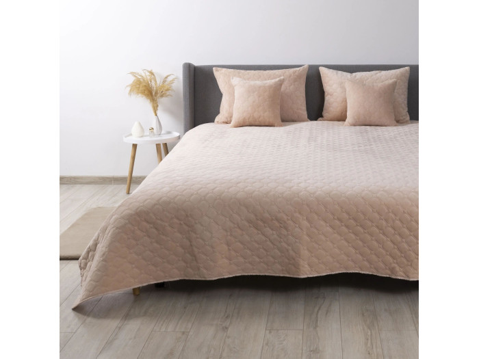 Покрывало TEP VELOUR Пудра/Ромб круглый 240x260