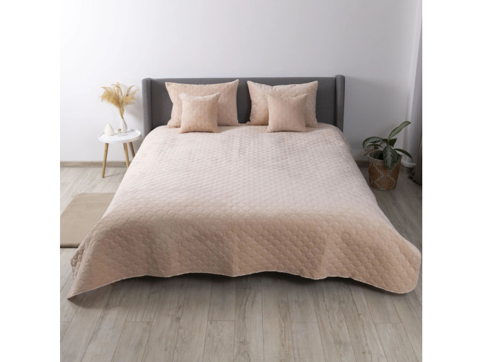 Покрывало TEP VELOUR Пудра/Ромб круглый 240x260