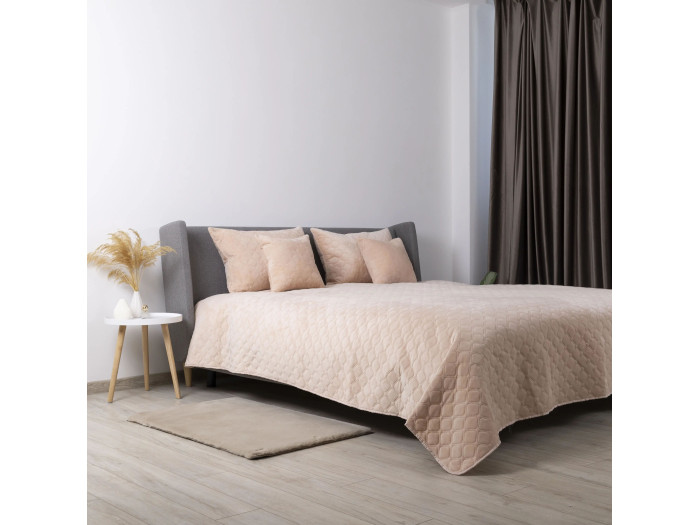 Покрывало TEP VELOUR Пудра/Ромб круглый 240x260